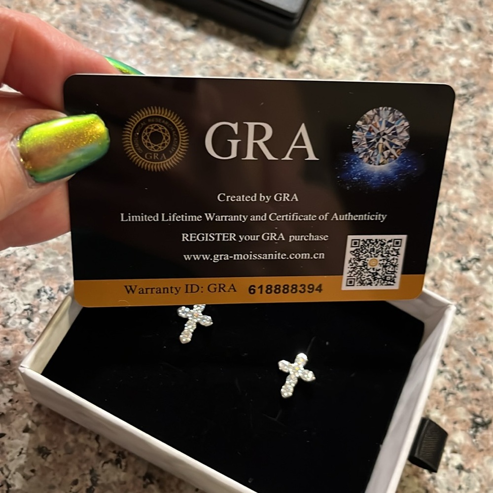 Elegant moissanite Cross Shaped Earrings
